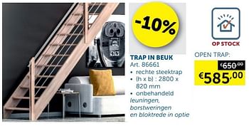 Aanbiedingen Trap in beuk open trap - Geldig van 22/09/2020 tot 19/10/2020 bij Zelfbouwmarkt