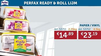 Aanbiedingen Perfax ready + roll lijm vliesbehang - Perfax - Geldig van 22/09/2020 tot 19/10/2020 bij Zelfbouwmarkt