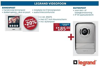 Aanbiedingen Legrand videofoon met 4,3 inch kleurenscherm - Legrand - Geldig van 22/09/2020 tot 19/10/2020 bij Zelfbouwmarkt