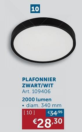 Aanbiedingen Plafonnier zwart-wit - Geldig van 22/09/2020 tot 19/10/2020 bij Zelfbouwmarkt