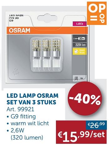 Aanbiedingen Led lamp osram set van 3 stuks - Osram - Geldig van 22/09/2020 tot 19/10/2020 bij Zelfbouwmarkt