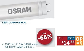 Aanbiedingen Led tl lamp osram - Osram - Geldig van 22/09/2020 tot 19/10/2020 bij Zelfbouwmarkt