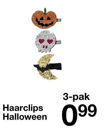 Aanbiedingen Haarclips halloween - Huismerk - Zeeman  - Geldig van 19/09/2020 tot 25/09/2020 bij Zeeman