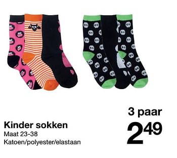 Aanbiedingen Kinder sokken - Huismerk - Zeeman  - Geldig van 19/09/2020 tot 25/09/2020 bij Zeeman