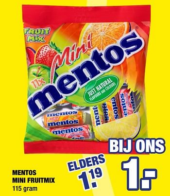 Aanbiedingen Mentos mini fruitmix - Mentos - Geldig van 21/09/2020 tot 04/10/2020 bij Big Bazar