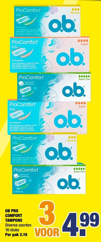 Aanbiedingen Ob pro comfort tampons - OB - Geldig van 21/09/2020 tot 04/10/2020 bij Big Bazar