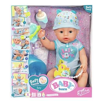 Aanbiedingen Baby Born Soft Touch jongen - Zapf creation - Geldig van 26/09/2020 tot 11/10/2020 bij ToyChamp