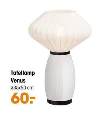 Aanbiedingen Tafellamp venus - Huismerk - Kwantum - Geldig van 28/09/2020 tot 11/10/2020 bij Kwantum