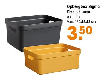 Aanbiedingen Opbergbox sigma - Huismerk - Kwantum - Geldig van 28/09/2020 tot 11/10/2020 bij Kwantum