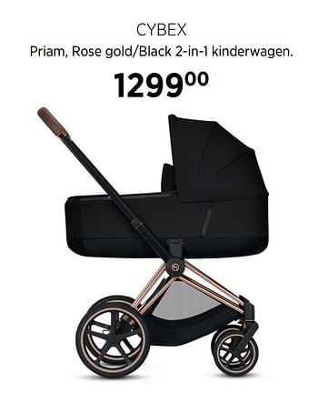 Aanbiedingen Cybex priam rose gold-black 2-in-1 kinderwagen - Cybex - Geldig van 22/09/2020 tot 19/10/2020 bij Babypark