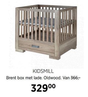 Aanbiedingen Kidsmill brent box met lade oldwood - Kidsmill - Geldig van 22/09/2020 tot 19/10/2020 bij Babypark