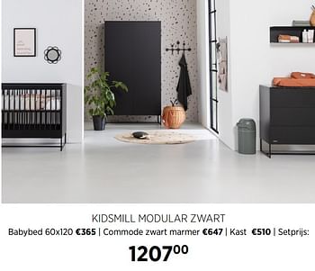 Aanbiedingen Kidsmill modular zwart - Kidsmill - Geldig van 22/09/2020 tot 19/10/2020 bij Babypark