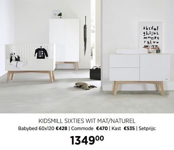 Aanbiedingen Kidsmill sixties wit mat-naturel - Kidsmill - Geldig van 22/09/2020 tot 19/10/2020 bij Babypark