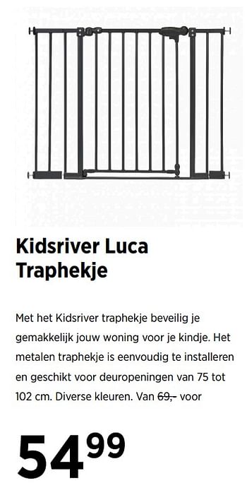 Aanbiedingen Kidsriver luca traphekje - Kidsriver - Geldig van 22/09/2020 tot 19/10/2020 bij Babypark