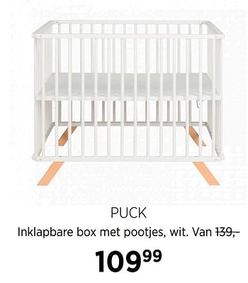 Aanbiedingen Puck inklapbare box met pootjes wit - Puck - Geldig van 22/09/2020 tot 19/10/2020 bij Babypark