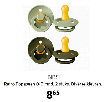 Aanbiedingen Bibs retro fopspeen - Bibs - Geldig van 22/09/2020 tot 19/10/2020 bij Babypark