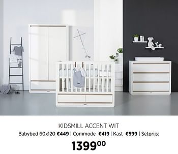 Aanbiedingen Kidsmill accent wit - Kidsmill - Geldig van 22/09/2020 tot 19/10/2020 bij Babypark
