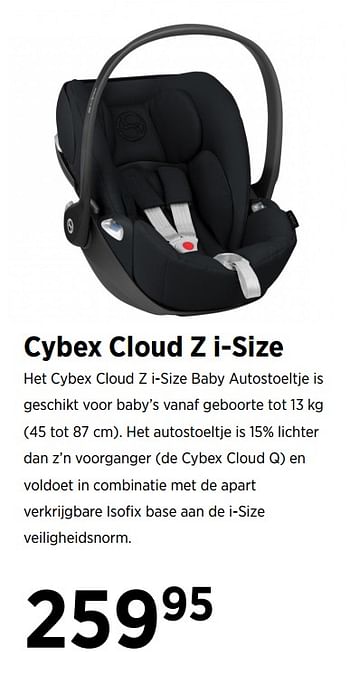 Aanbiedingen Cybex cloud z i-size - Cybex - Geldig van 22/09/2020 tot 19/10/2020 bij Babypark