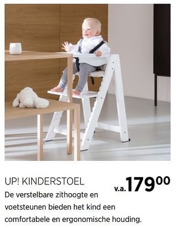 Aanbiedingen Up! kinderstoel de verstelbare zithoogte en voetsteunen bieden het kind een comfortabele en ergonomische houding - Huismerk - Babypark - Geldig van 22/09/2020 tot 19/10/2020 bij Babypark