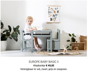 Aanbiedingen Europe baby basic ii klepbankje - Europe baby - Geldig van 22/09/2020 tot 19/10/2020 bij Babypark