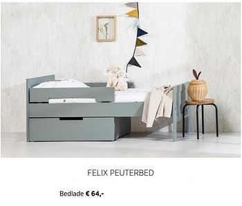 Aanbiedingen Felix peuterbed bedlade - Felix - Geldig van 22/09/2020 tot 19/10/2020 bij Babypark