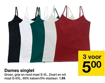 Aanbiedingen Dames singlet - Huismerk - Zeeman  - Geldig van 26/09/2020 tot 09/10/2020 bij Zeeman