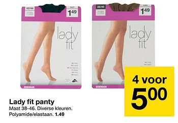 Aanbiedingen Lady fit panty - Lady Fit - Geldig van 26/09/2020 tot 09/10/2020 bij Zeeman