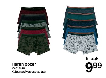 Aanbiedingen Heren boxer - Huismerk - Zeeman  - Geldig van 26/09/2020 tot 09/10/2020 bij Zeeman