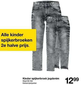 Aanbiedingen Kinder spijkerbroek jogdenim - Huismerk - Zeeman  - Geldig van 26/09/2020 tot 09/10/2020 bij Zeeman