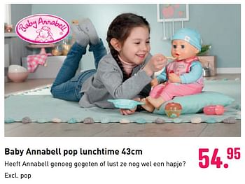 Aanbiedingen Baby annabell pop lunchtime - Baby Annabell - Geldig van 04/10/2020 tot 06/12/2020 bij Multi Bazar