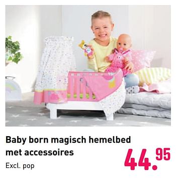 Aanbiedingen Baby born magisch hemelbed met accessoires - Baby Born - Geldig van 04/10/2020 tot 06/12/2020 bij Multi Bazar