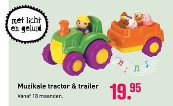Aanbiedingen Muzikale tractor + trailer - Keenway - Geldig van 04/10/2020 tot 06/12/2020 bij Multi Bazar