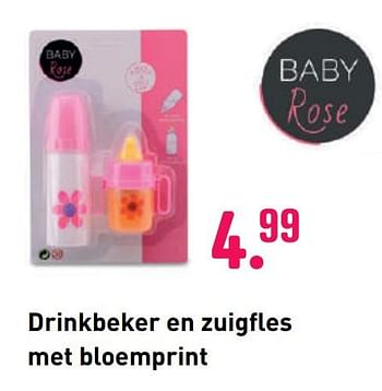 Aanbiedingen Drinkbeker en zuigfles met bloemprint - Baby Rose - Geldig van 04/10/2020 tot 06/12/2020 bij Multi Bazar
