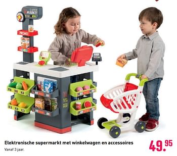 Aanbiedingen Elektronische supermarkt met winkelwagen en accessoires - Smoby - Geldig van 04/10/2020 tot 06/12/2020 bij Multi Bazar