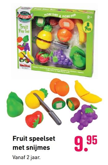 Aanbiedingen Fruit speelset met snijmes - Redbox - Geldig van 04/10/2020 tot 06/12/2020 bij Multi Bazar