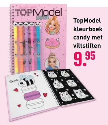 Aanbiedingen Topmodel kleurboek candy met viltstiften - Top Model - Geldig van 04/10/2020 tot 06/12/2020 bij Multi Bazar