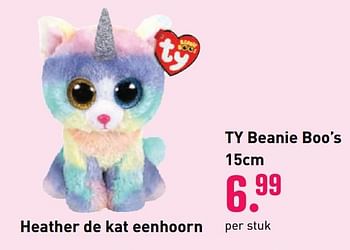 Aanbiedingen Heather de kat eenhoorn - TY Beanie Boos - Geldig van 04/10/2020 tot 06/12/2020 bij Multi Bazar