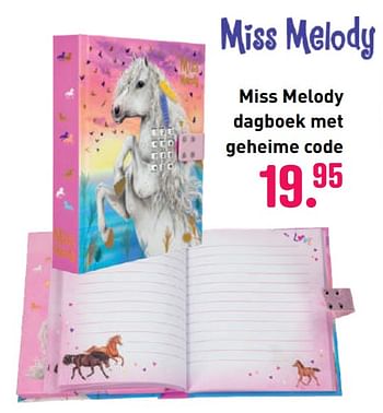 Aanbiedingen Miss melody dagboek met geheime code - Miss Melody - Geldig van 04/10/2020 tot 06/12/2020 bij Multi Bazar