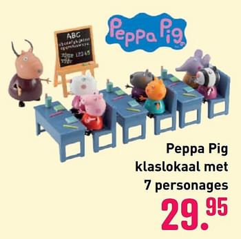 Aanbiedingen Peppa pig klaslokaal met 7 personages - Peppa  Pig - Geldig van 04/10/2020 tot 06/12/2020 bij Multi Bazar