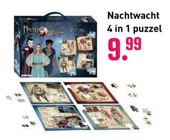 Aanbiedingen Nachtwacht 4 in 1 puzzel - Studio 100 - Geldig van 04/10/2020 tot 06/12/2020 bij Multi Bazar