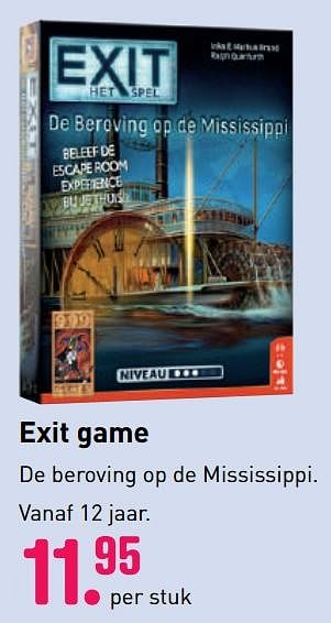 Aanbiedingen Exit game de beroving op de mississippi. - 999games - Geldig van 04/10/2020 tot 06/12/2020 bij Multi Bazar