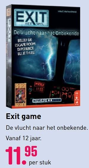 Aanbiedingen Exit game de vlucht naar het onbekende. - 999games - Geldig van 04/10/2020 tot 06/12/2020 bij Multi Bazar