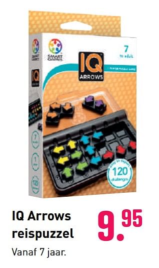 Aanbiedingen Iq arrows reispuzzel - Smart Games - Geldig van 04/10/2020 tot 06/12/2020 bij Multi Bazar