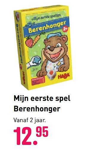 Aanbiedingen Mijn eerste spel berenhonger - Haba - Geldig van 04/10/2020 tot 06/12/2020 bij Multi Bazar