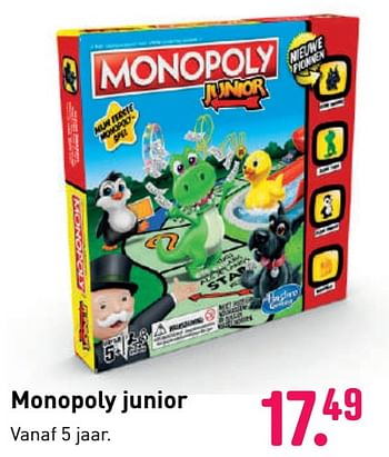 Aanbiedingen Monopoly junior - Hasbro - Geldig van 04/10/2020 tot 06/12/2020 bij Multi Bazar