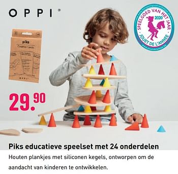 Aanbiedingen Piks educatieve speelset met 24 onderdelen - Oppi - Geldig van 04/10/2020 tot 06/12/2020 bij Multi Bazar