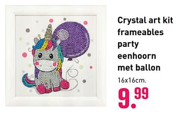 Aanbiedingen Crystal art kit frameables party eenhoorn met ballon - Huismerk - Multi Bazar - Geldig van 04/10/2020 tot 06/12/2020 bij Multi Bazar