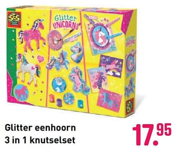 Aanbiedingen Glitter eenhoorn 3 in 1 knutselset - SES - Geldig van 04/10/2020 tot 06/12/2020 bij Multi Bazar