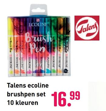 Aanbiedingen Talens ecoline brushpen set 10 kleuren - Talens - Geldig van 04/10/2020 tot 06/12/2020 bij Multi Bazar