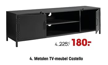 Aanbiedingen Metalen tv-meubel castello - Huismerk - Kwantum - Geldig van 05/10/2020 tot 11/10/2020 bij Kwantum